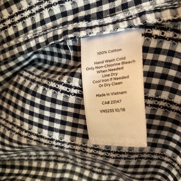 TALBOTS Black & White Checkered Tunic Top Women's Size Medium Petite - Picture 4 of 6